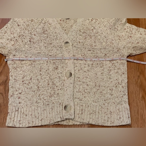 Loft Marled Button Front Cropped Cardigan Sweater Sz S + Tank Top Sz XS - Picture 8 of 10